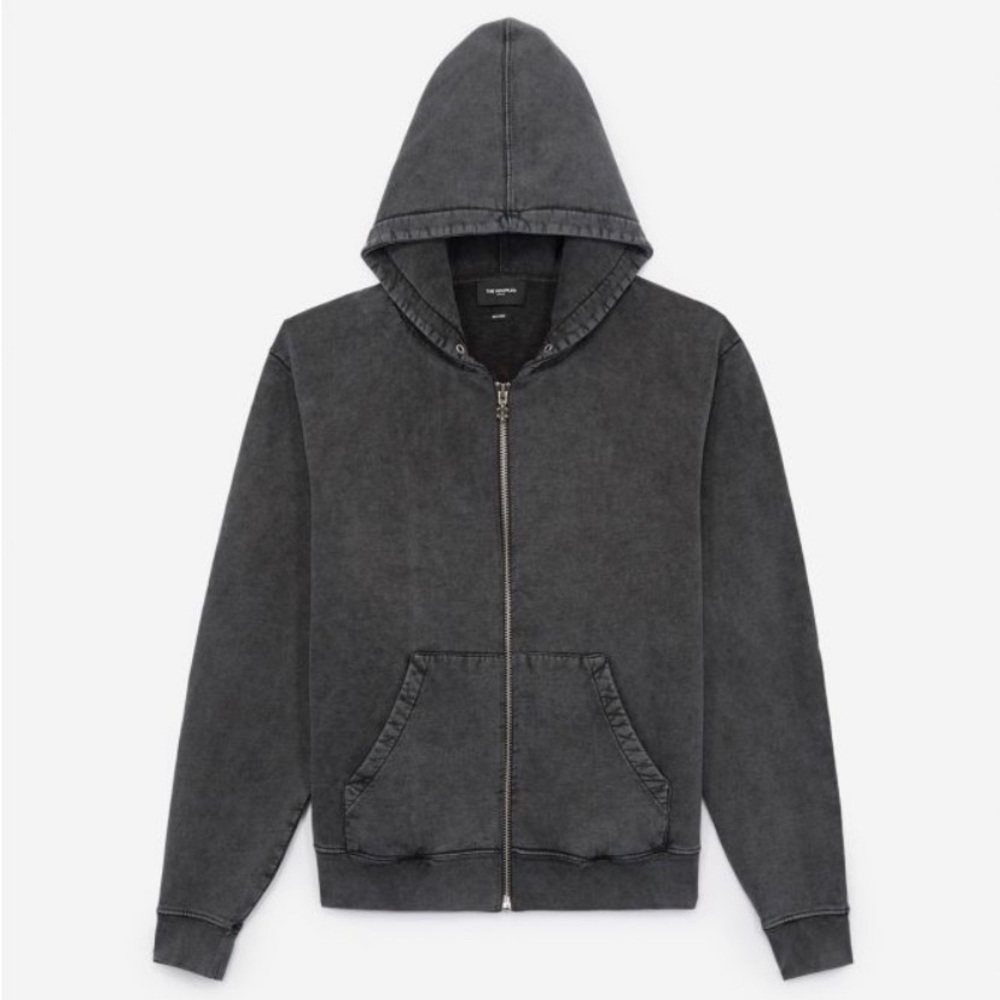 The Kooples thick, faded-effect fleece zip hoodie.